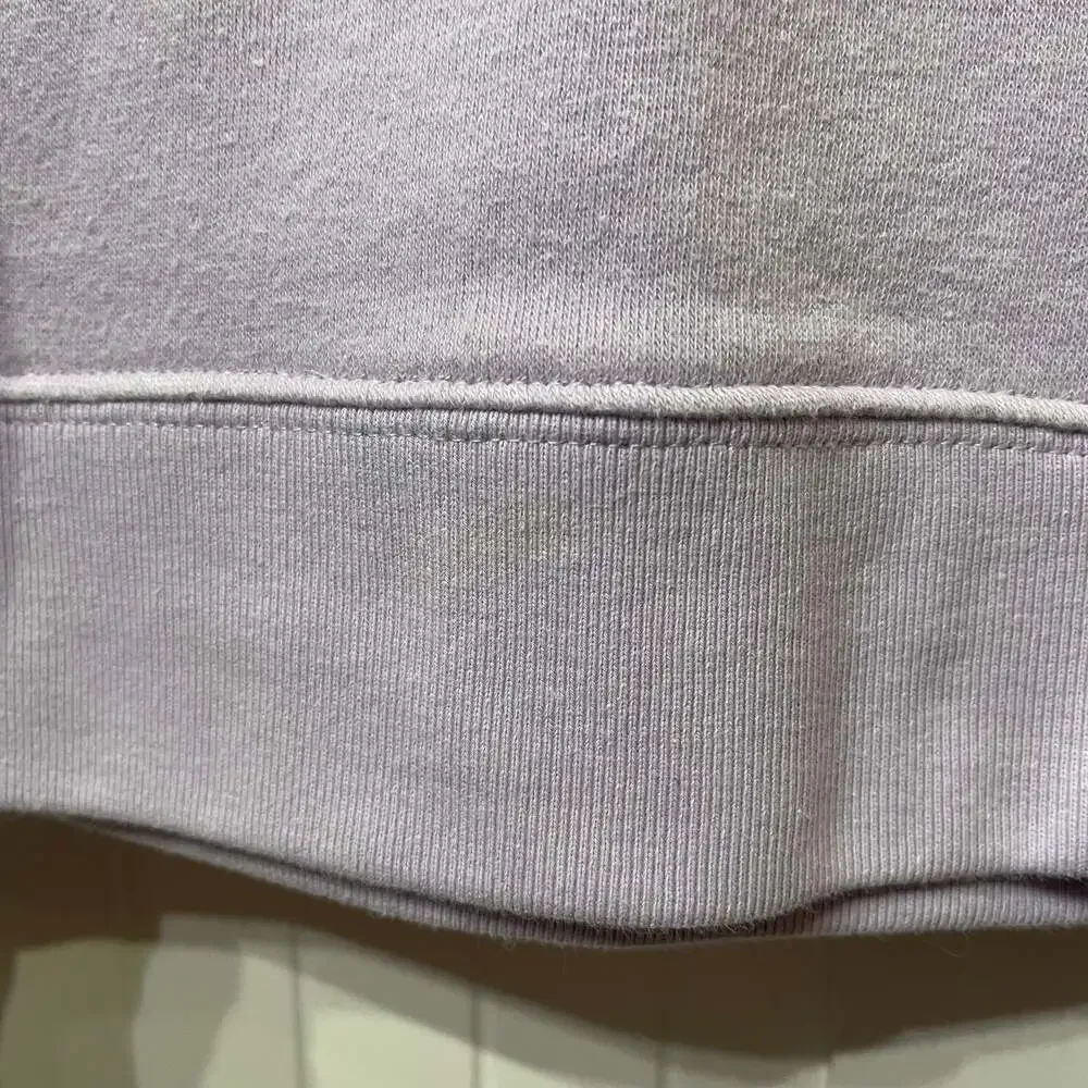 J.Crew Womens Sweatshirt Lavender XL Button Mock Neck Pullover Fleece Preppy